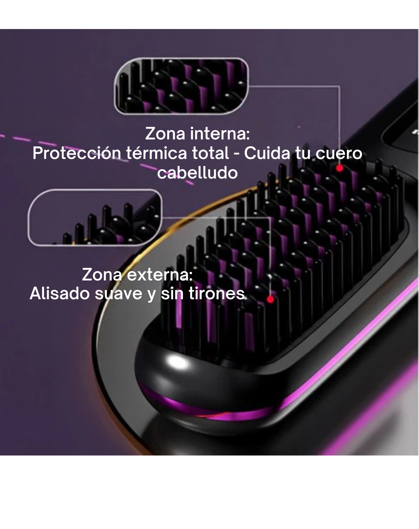 Cepillo alisador para cabello corto
